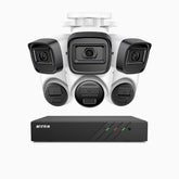 H300 - 3MP 8 Kanal PoE Überwachungskamera-Set mit 3 Bullet Kameras & 3 Turm Kameras, EXIR 2.0 Nachtsicht, Bewegungserkennung, H.265+, IP67 Wetterfest